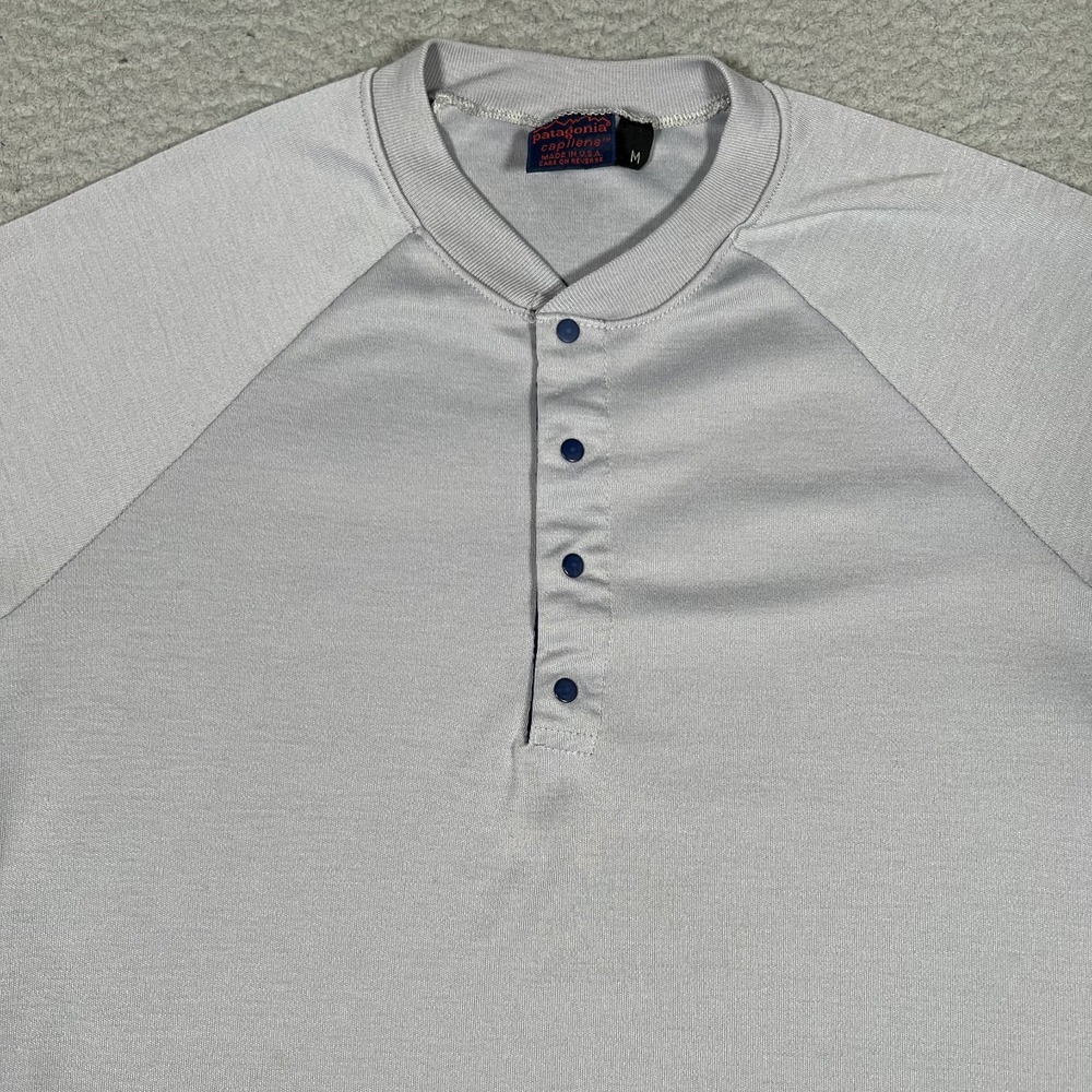 Patagonia Shirt Mens Medium Gray Capilene Henley Baselayer Outdoor Casual‎ USA